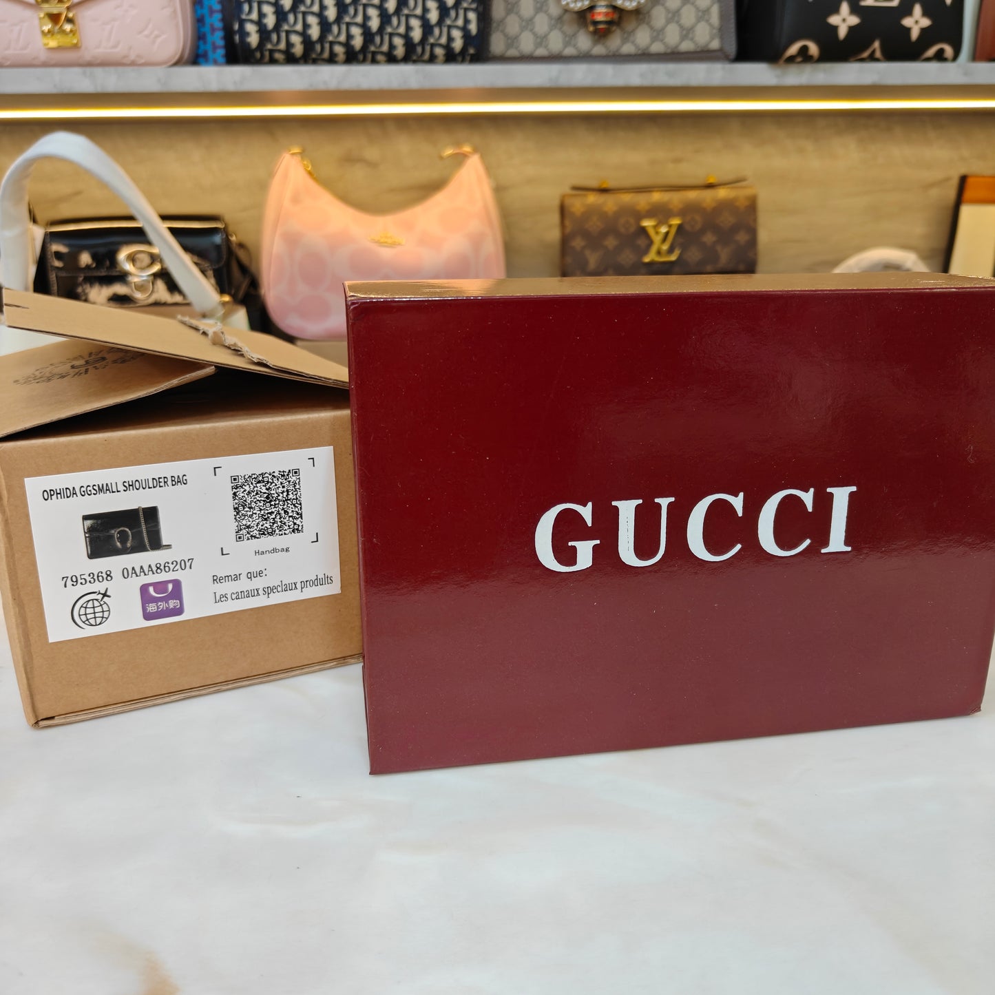 GG90 Diana Crossbody Double Box Packaging - Glossy Black Colour