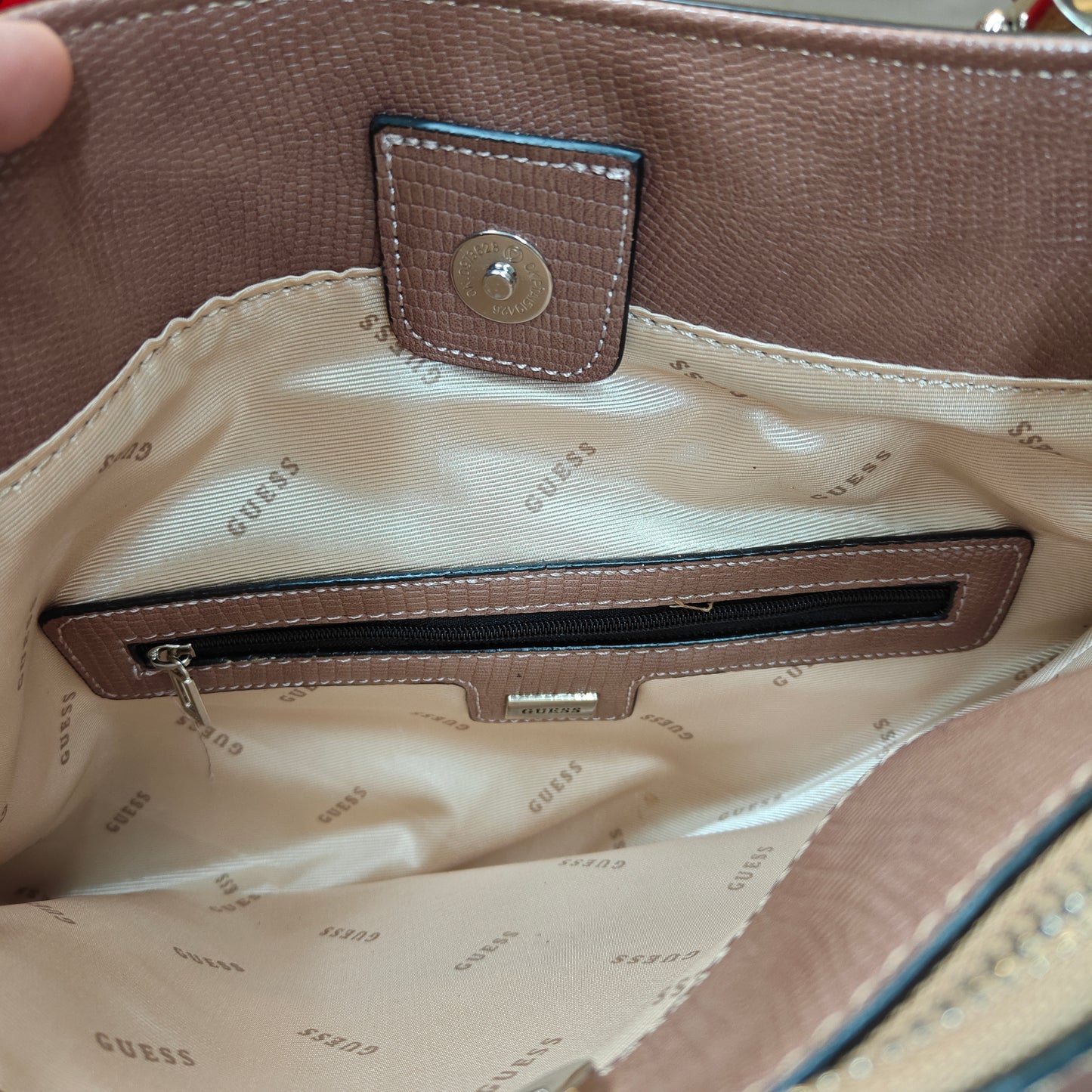GUESS72 Satchel Bag - Designer Beige