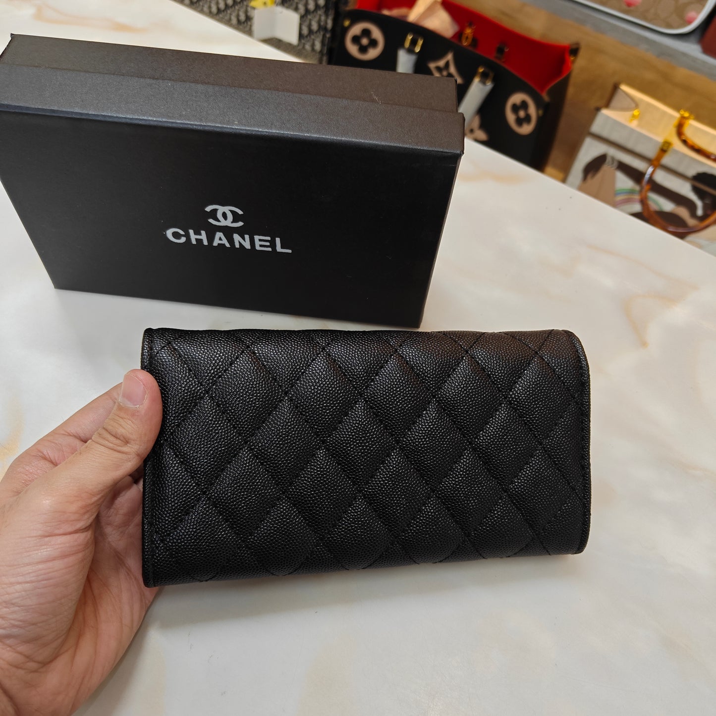 CHNL Long Wallet - Night Black