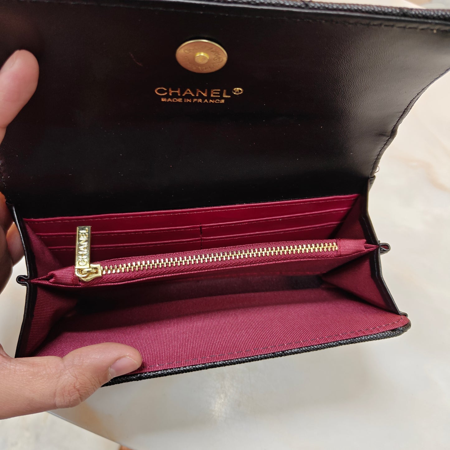CHNL Long Wallet - Night Black
