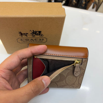 Coch Trifold Wallet - Signature Brown
