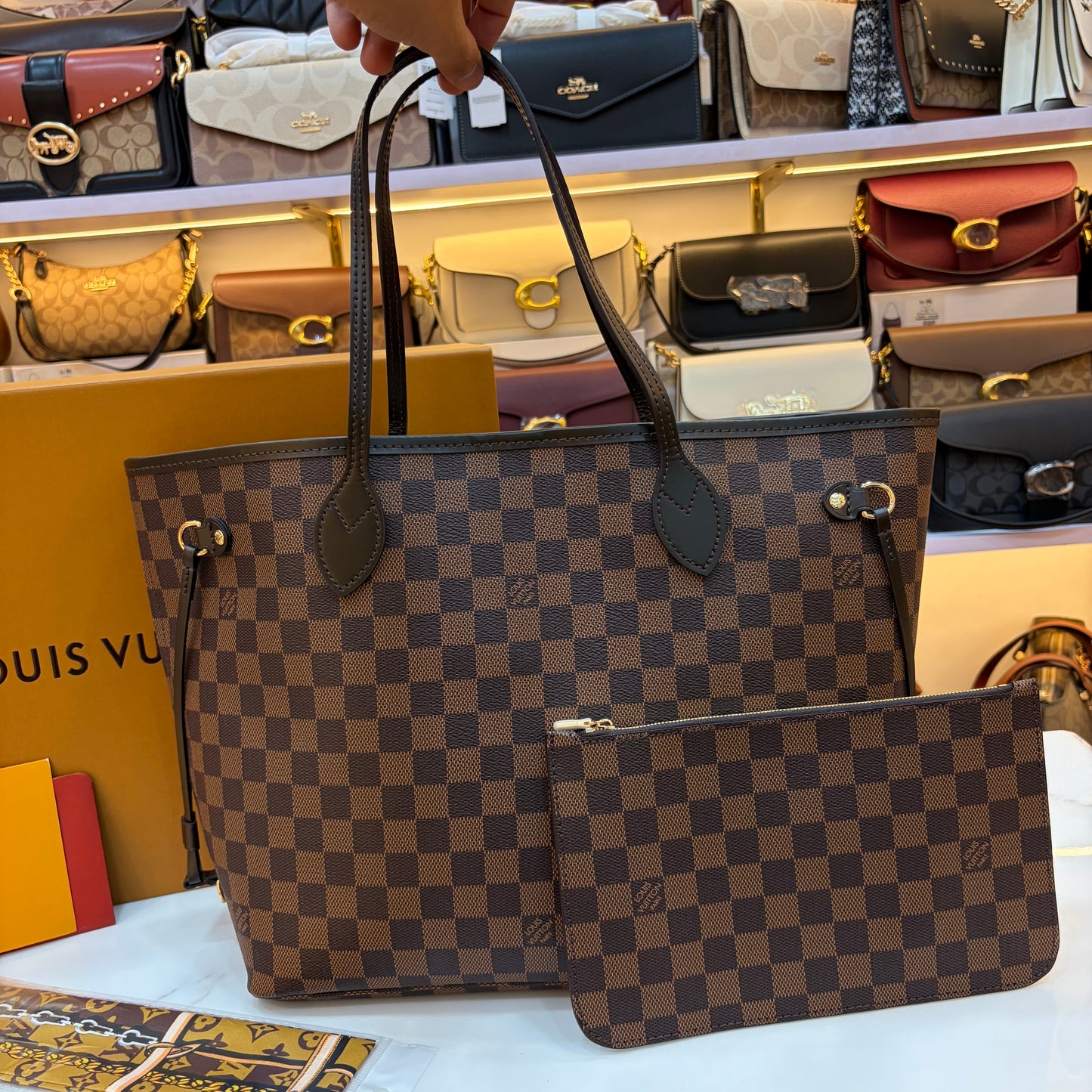 LV Neverfull MM Tote Bag - Double Box