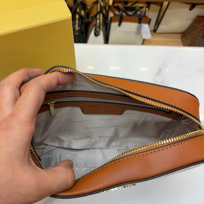 MK White Jet Set Large Crossbody Bag