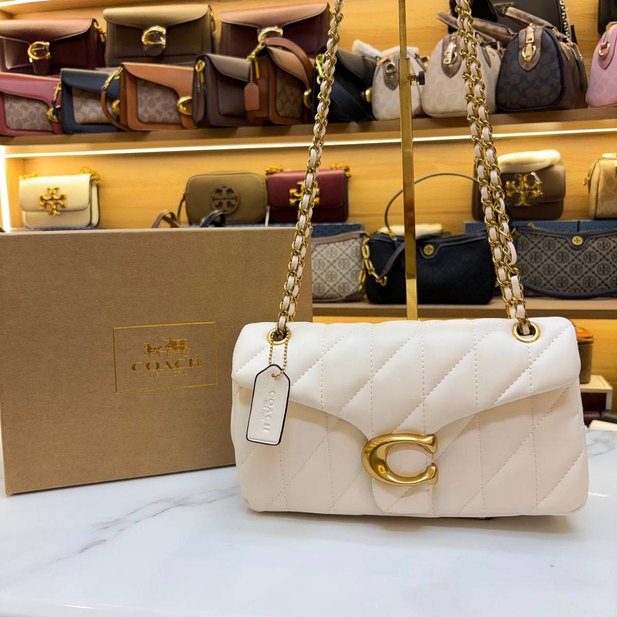 Coch Quilted Tabby Bag - White