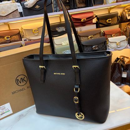 MK Quinn Full Size Top Zip Tote Bag - Black