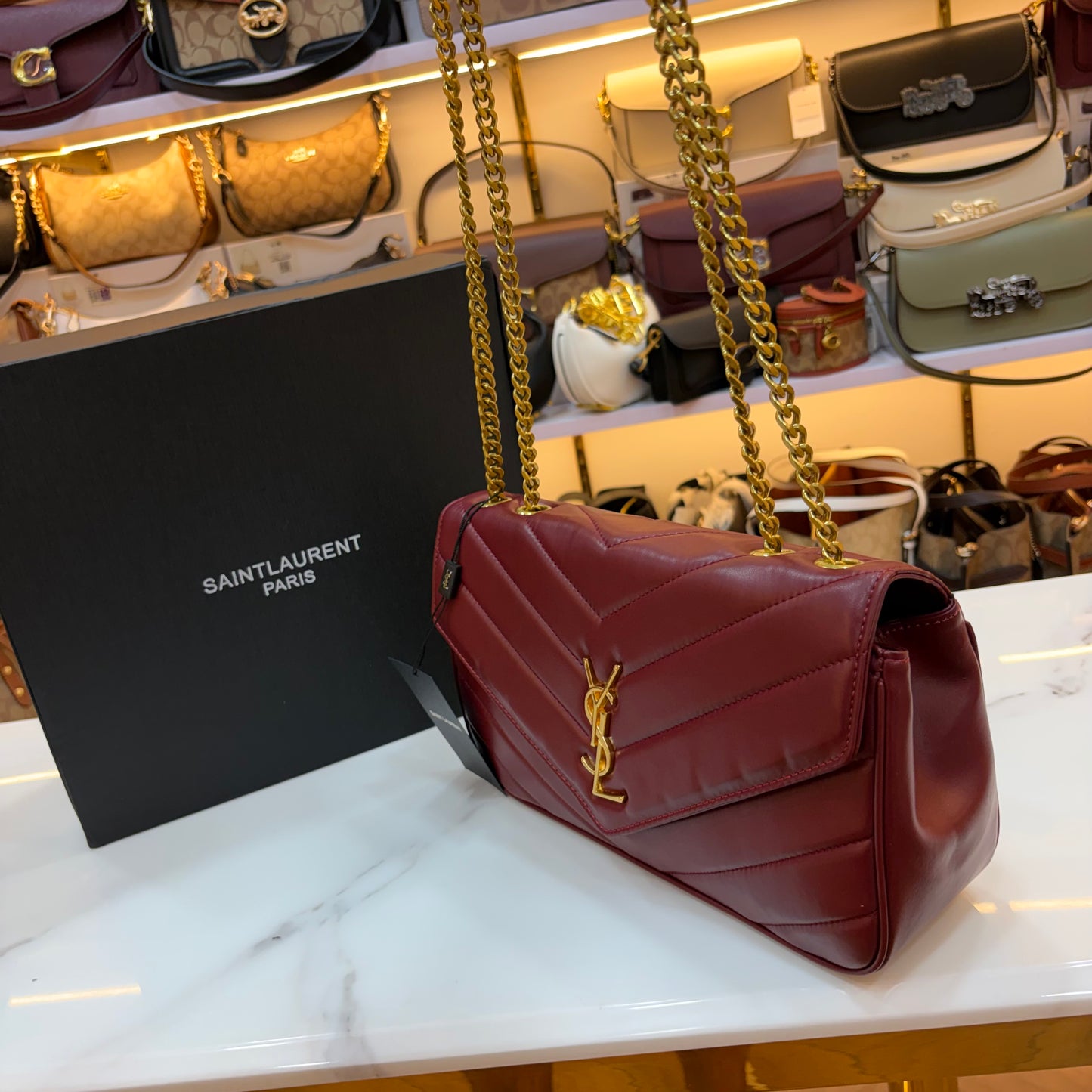 YSL Loulou Shoulder Bag - Red