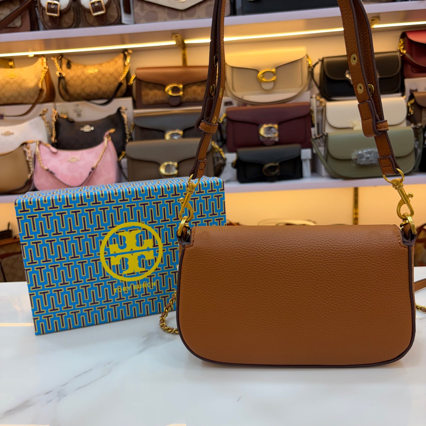 TB Britten Convertible Crossbody Bag - Tan