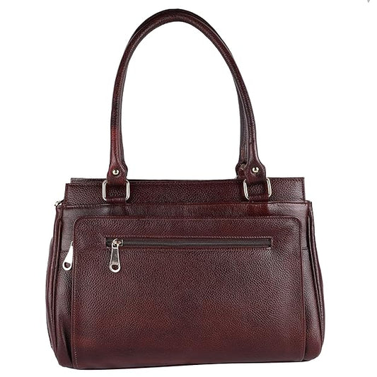 Genuine Leather Women's Shoulder Handbag – Brown