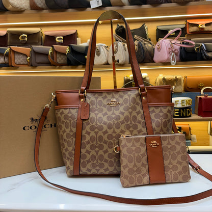 Coch Premium Tote With Wallet - Signature Colour