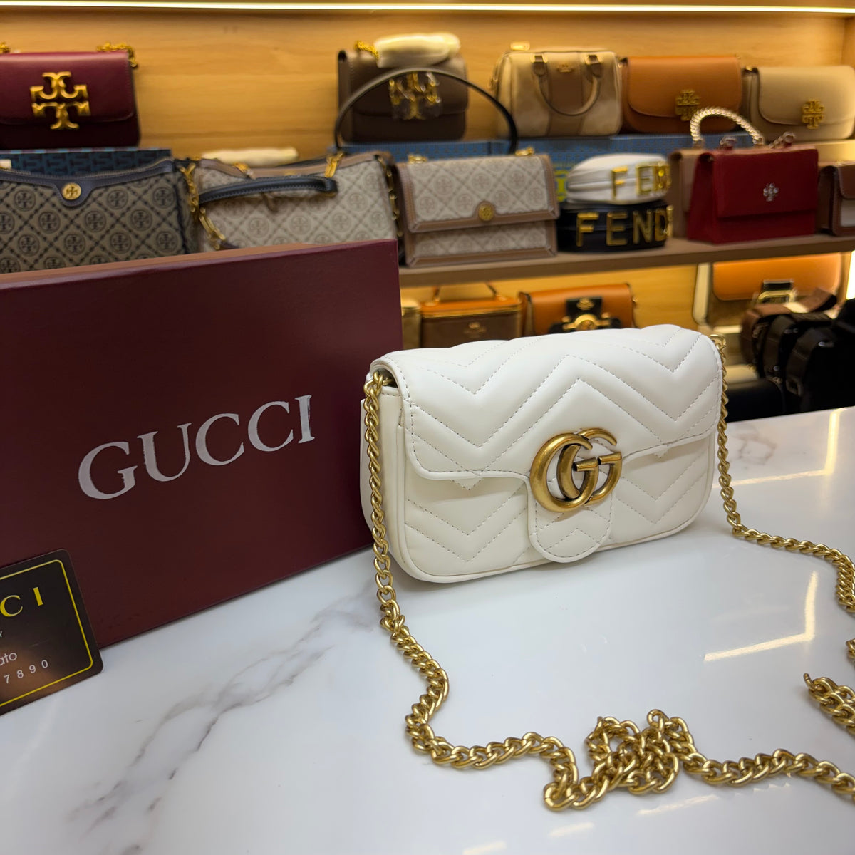 GG Mini Marmont - White (Ultra Premium)