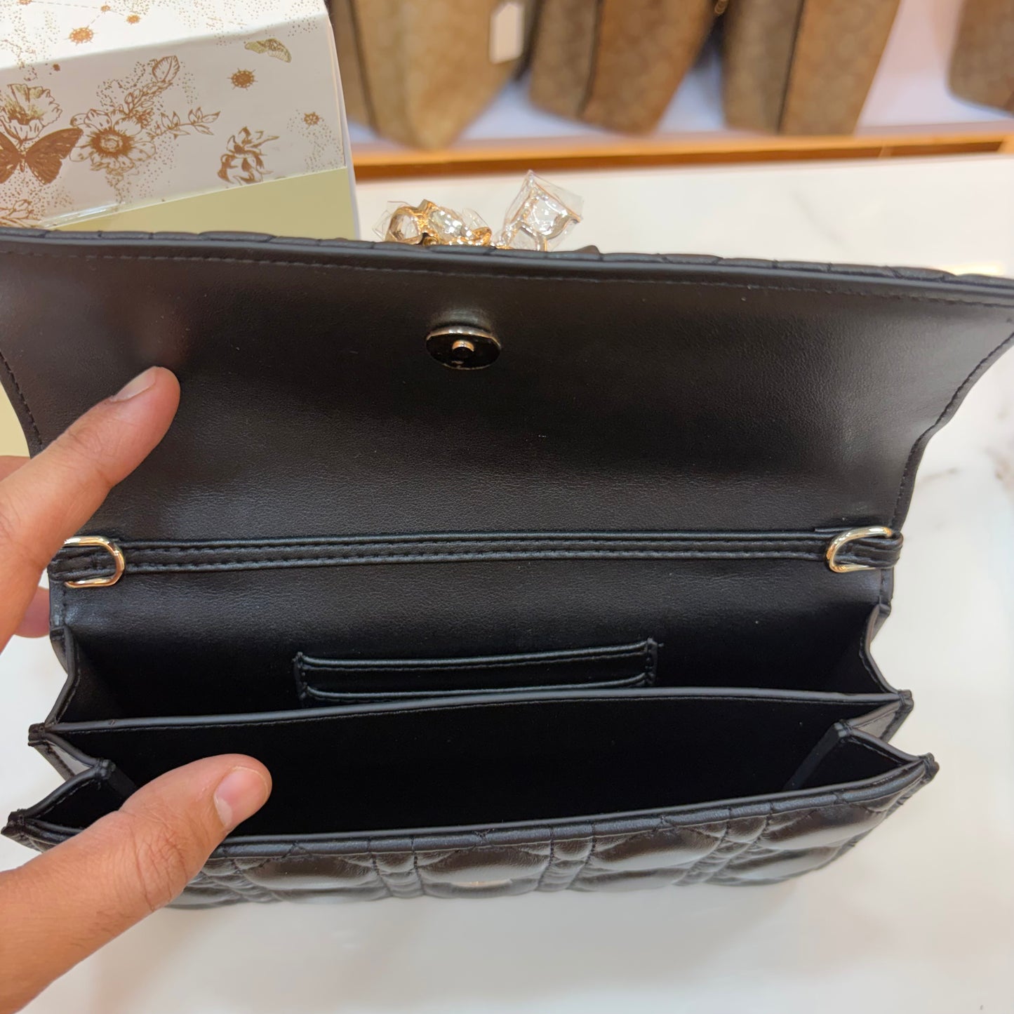 My CD Mini Bag Black Cannage Leather