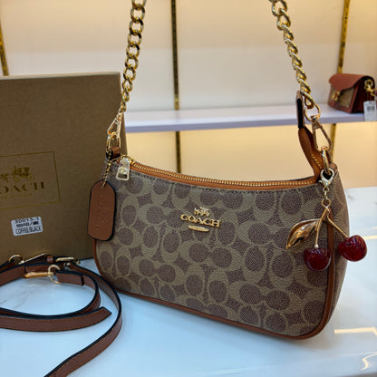 COCH TERI Sling/Shoulder Bag - Apricot (With Cherry Charm)