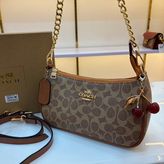 COCH TERI Sling/Shoulder Bag - Apricot (With Cherry Charm)