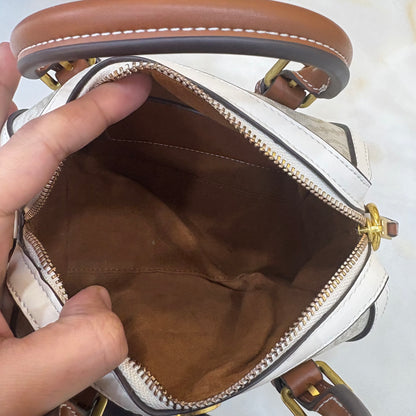 TB Monogram Speedy - White & Tan