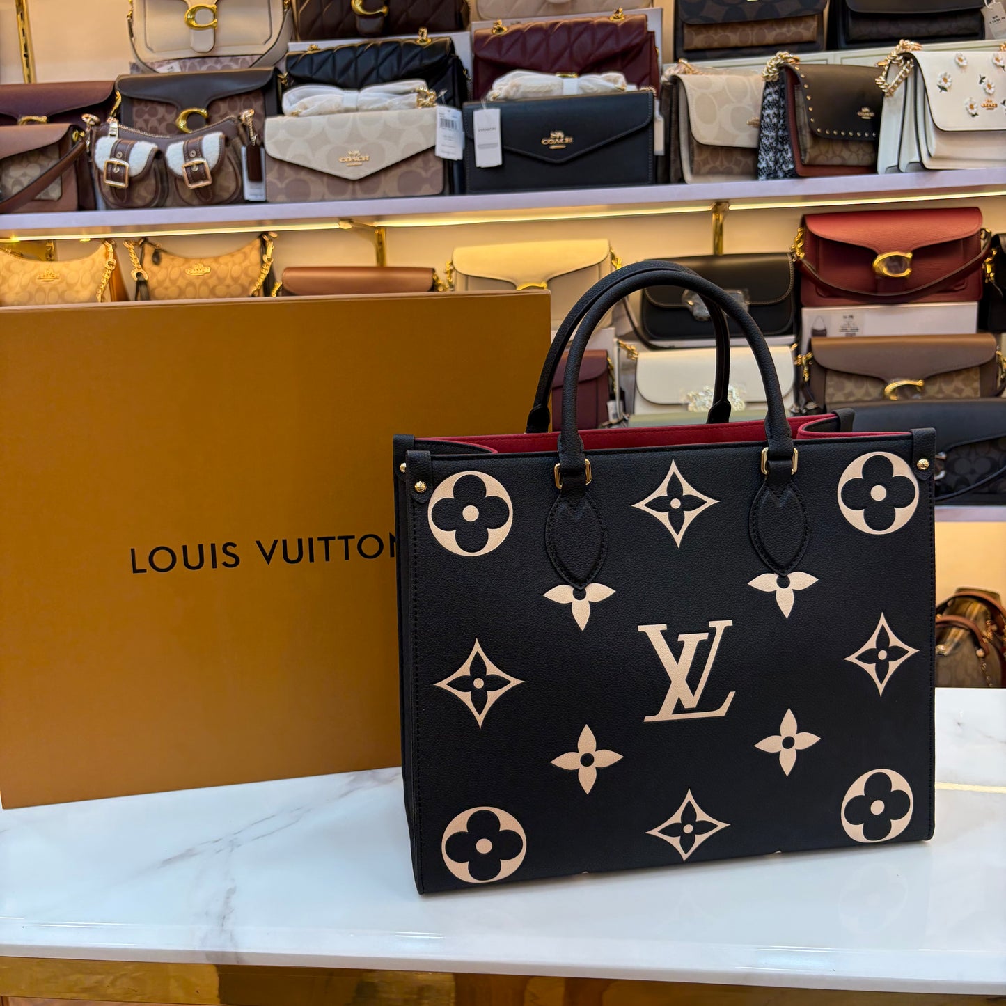 LVB 35 OTG Medium Tote Bag - Patent Black (Double Box Ultra Premium)