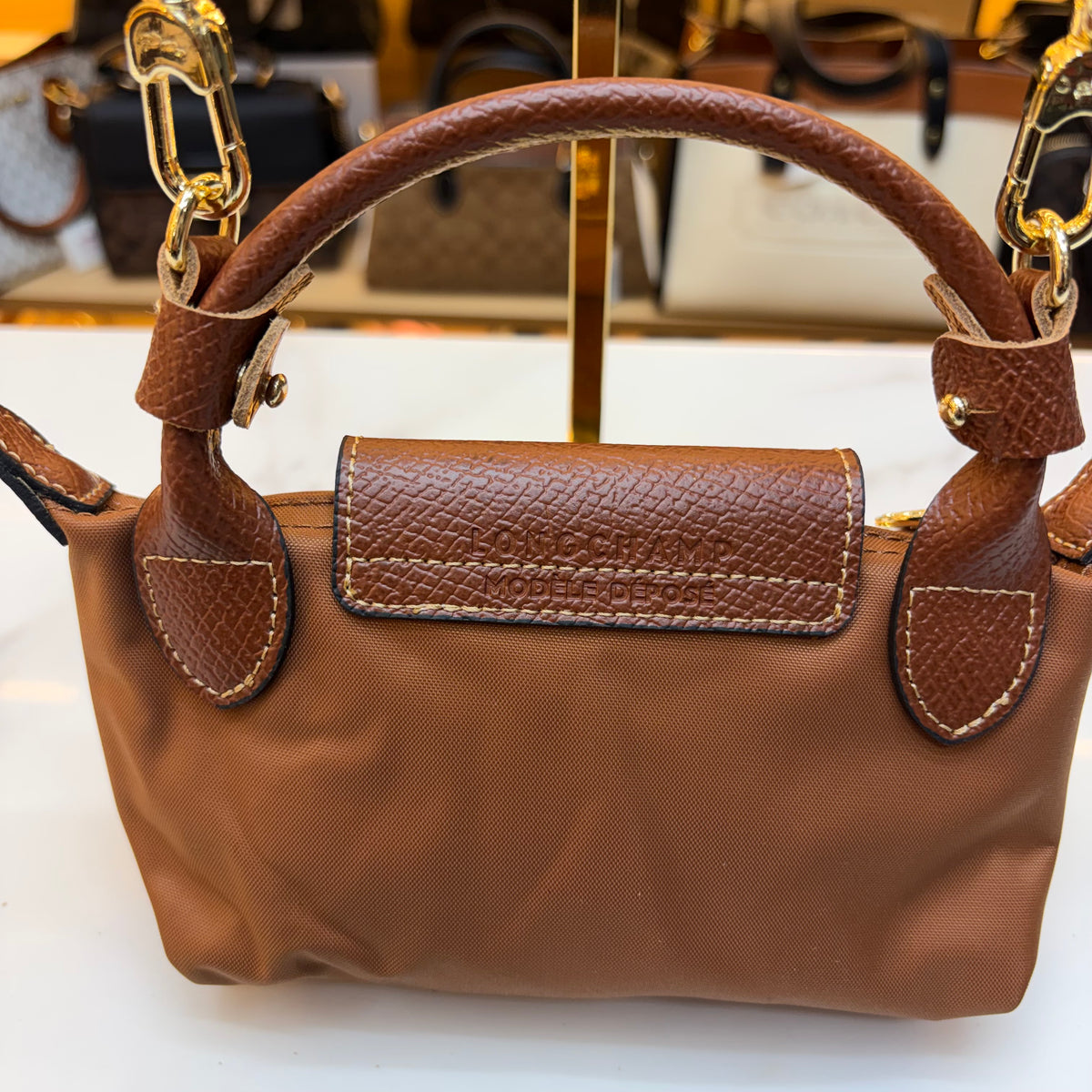 Longchamp - Le Pliage XS Crossbody Bag - Tan Brown