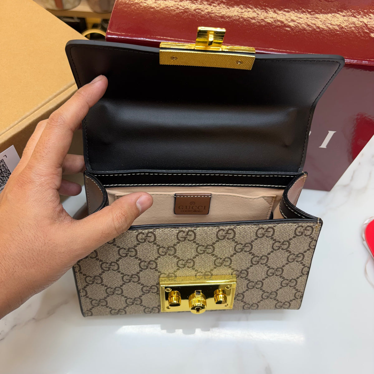 GG Padlock Shoulder/Sling Bag (Ultra Premium Double Box)