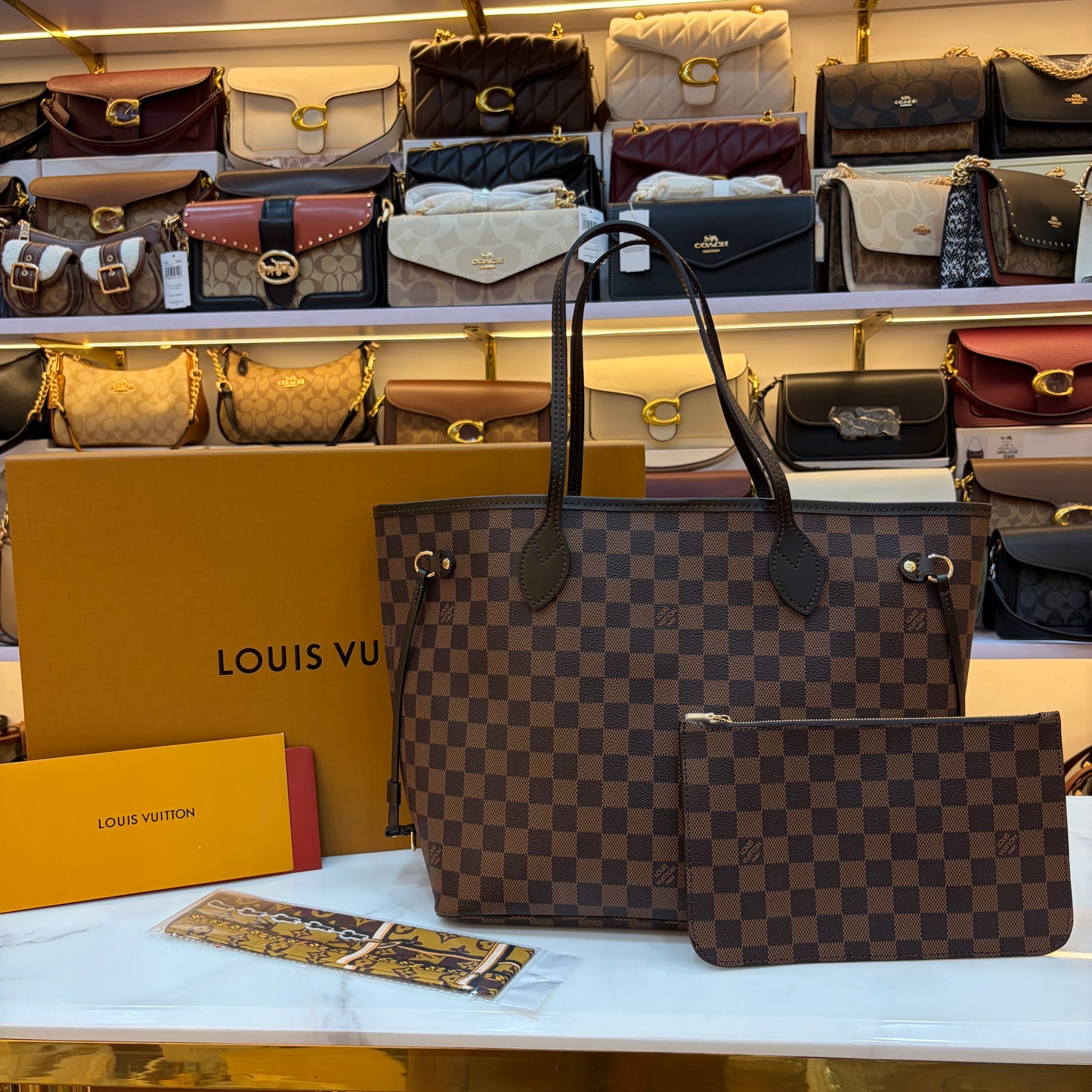 LV Neverfull MM Tote Bag - Double Box