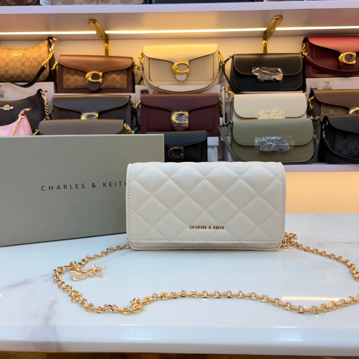 CNK Arrietty Quilted Sling Bag - White