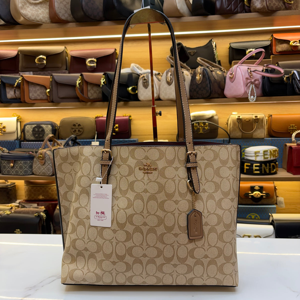 Coch Mollie Large Size Tote Bag - Apricot