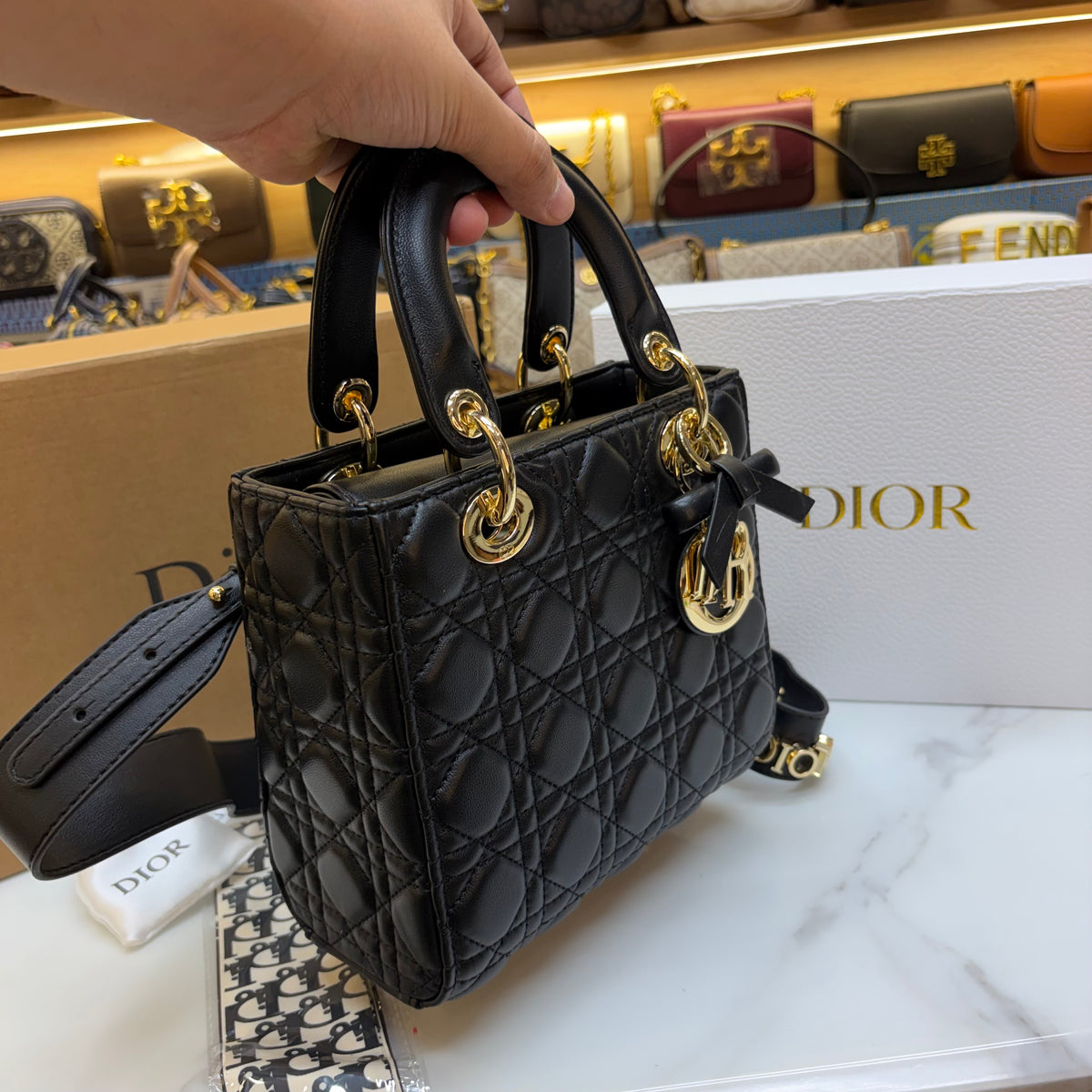 CD Lady D Handbag - Black