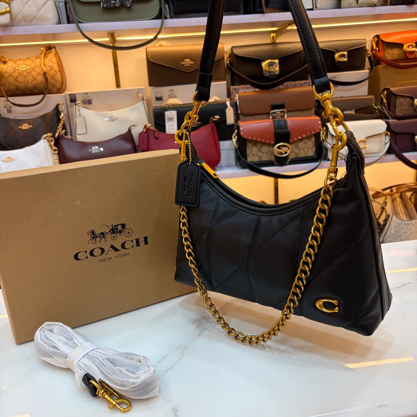 COCH JULIET Soft Quilted Handbag - Black