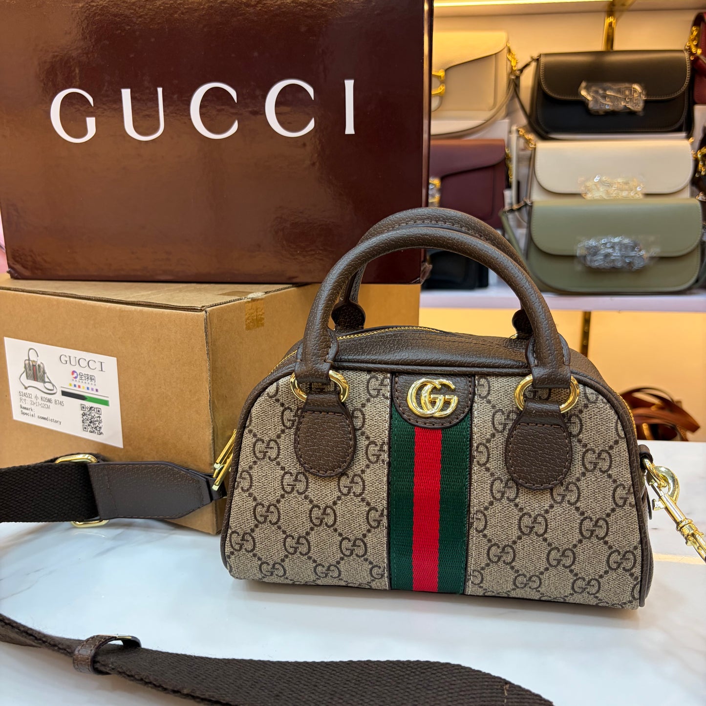 GG Ophidia Boston Bag - Small