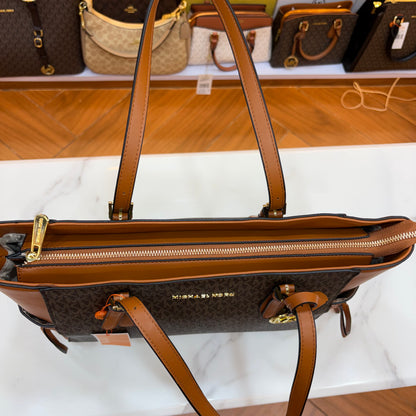 MK Gilly Large Drawstring Tote - Tan Brown