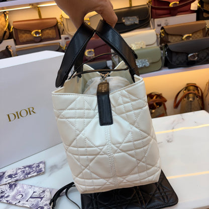 CD Toujours Vertical Tote Bag - White & Black