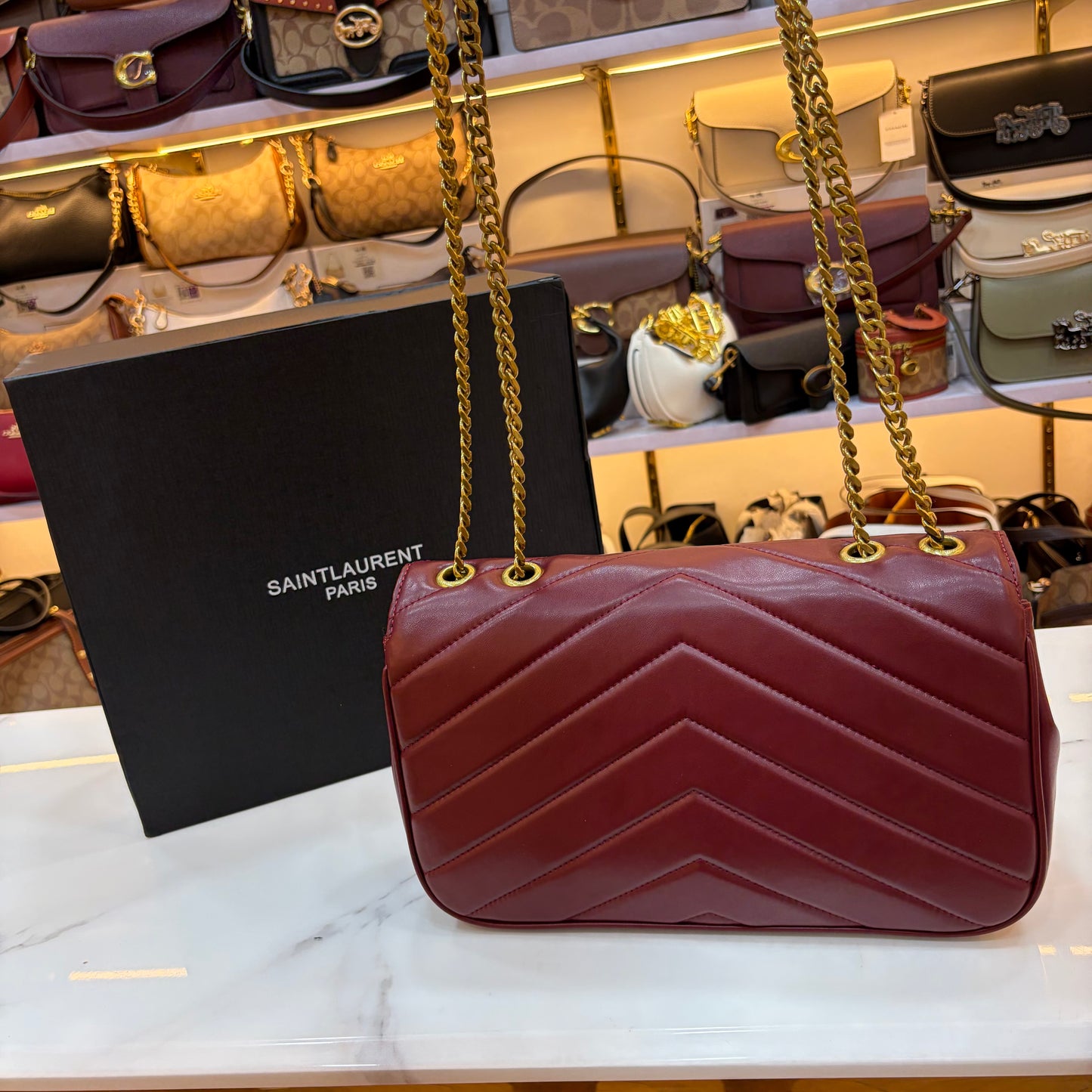 YSL Loulou Shoulder Bag - Red