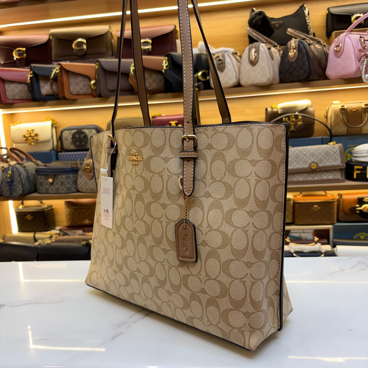 Coch Mollie Large Size Tote Bag - Apricot