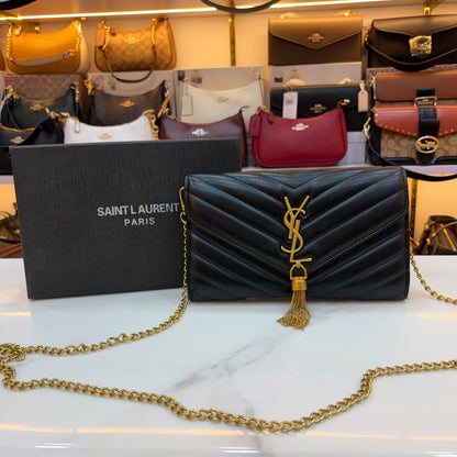 YSL Clutch Sling - Black