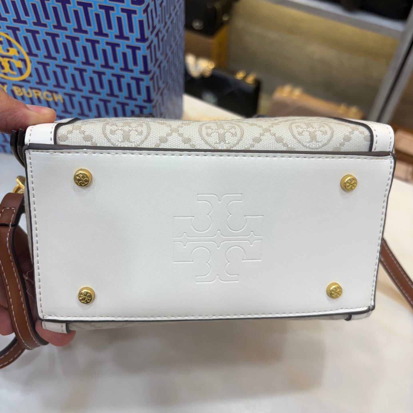 TB Monogram Speedy - White & Tan