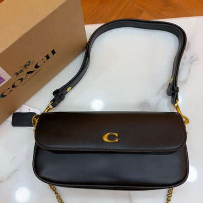 COCH Signature Canvas Brook Flap Chain Bag - Black