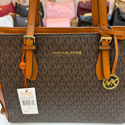 MK Gilly Large Drawstring Tote - Tan Brown