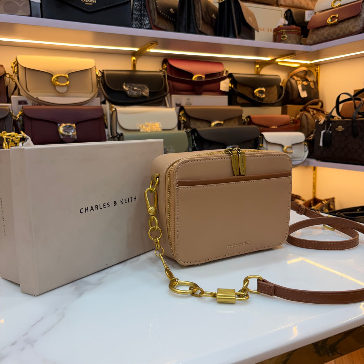 CNK Crossbody Bag - Beige