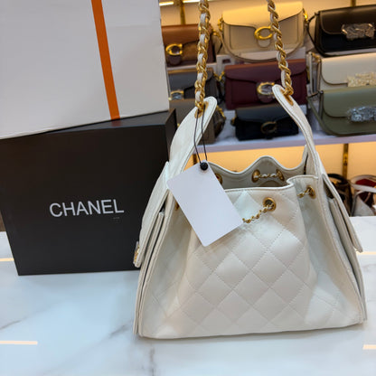 Chanel 25 Medium Handbag - White