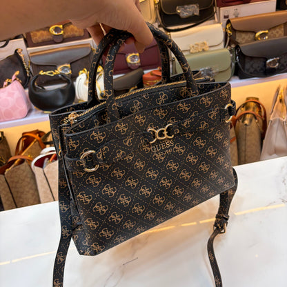 GUS Arlena Girlfriend Satchel - Black Monogram