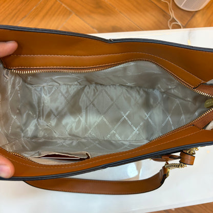 MK Jet Set Travel Tote Bag - Tan White