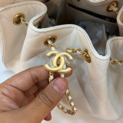 Chanel 25 Medium Handbag - White