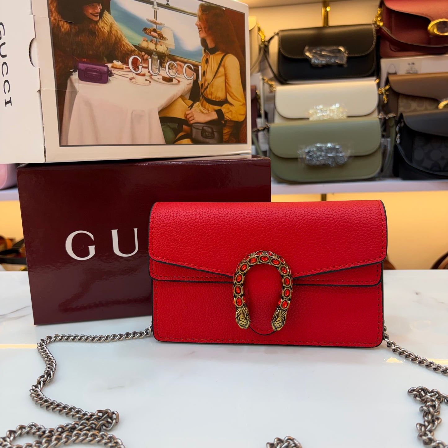 GG Diana Crossbody Bag (Double Box Packaging) - Red