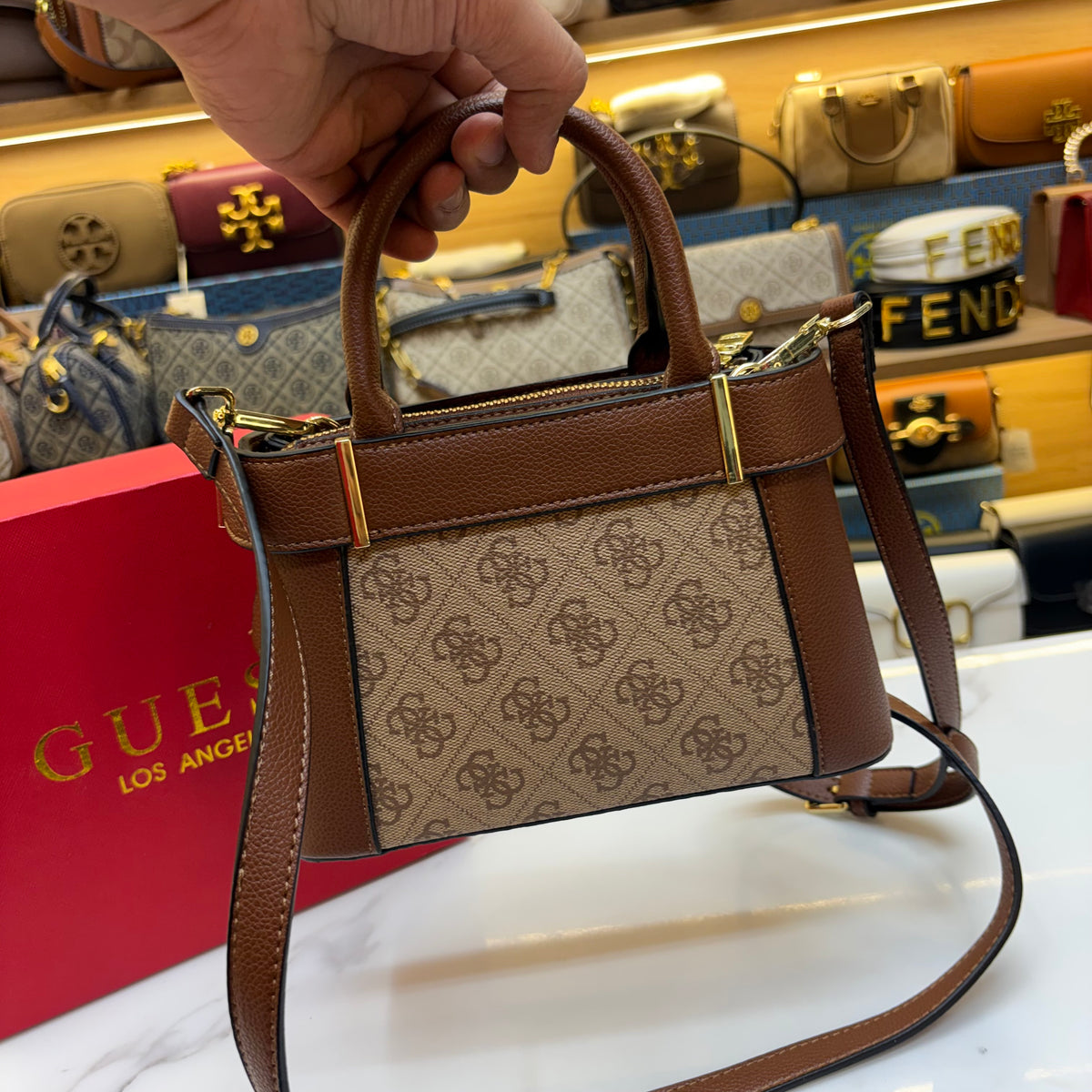 GUS Anadela Satchel Bag - Monogram Print