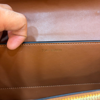 TB Eleanor Medium Croc Embossed Bag - Tan