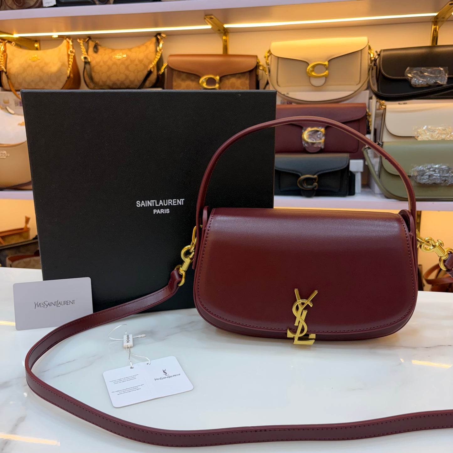 YSL Voltaire Handbag - Wine