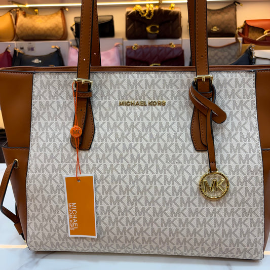 MK45 Tote Bag - Tan White