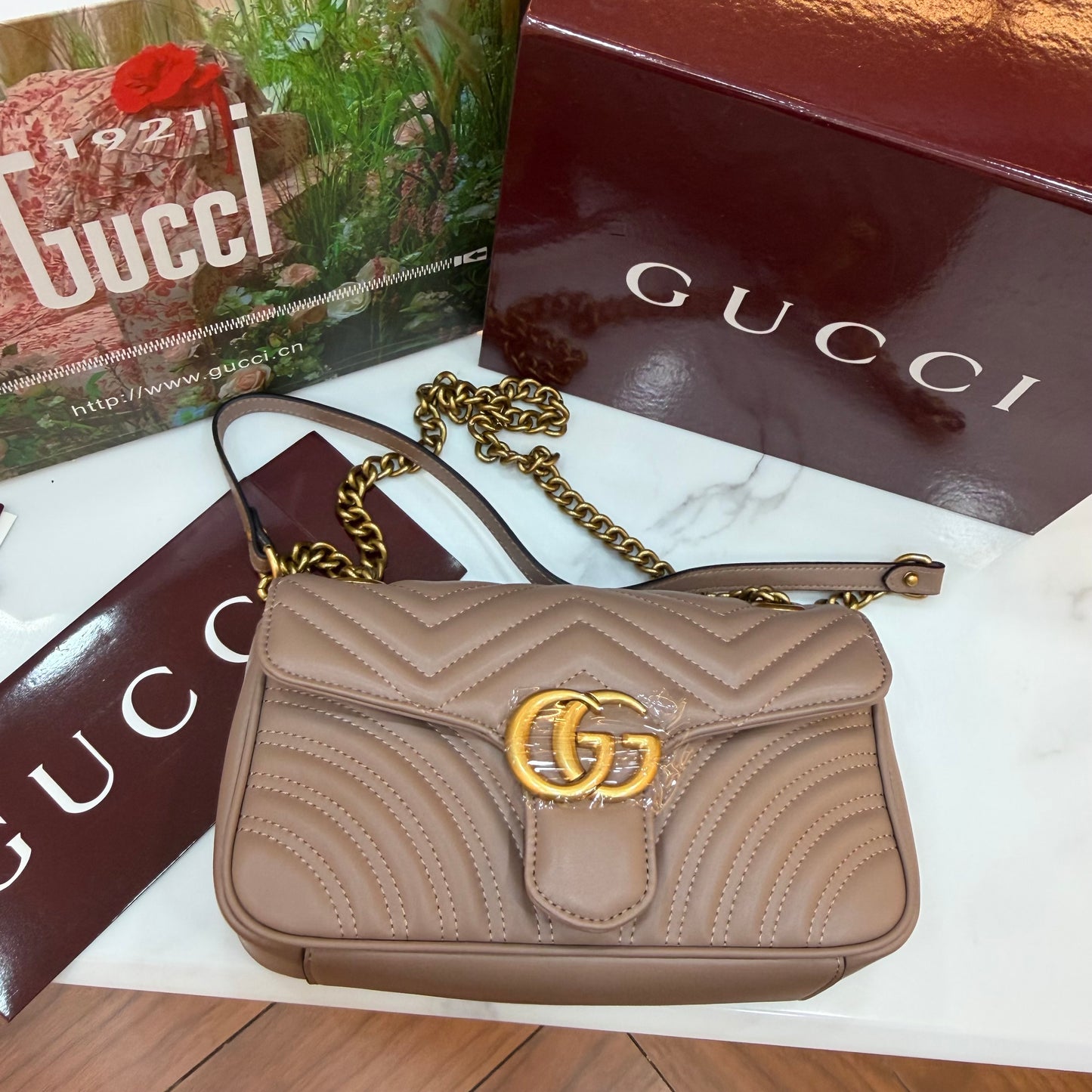 GG Marmont Sling/Shoulder Bag- Beige