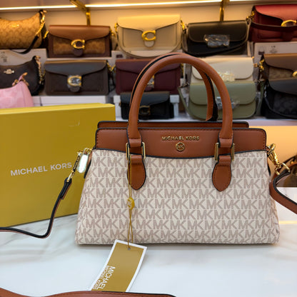 MK Satchel - White Tan