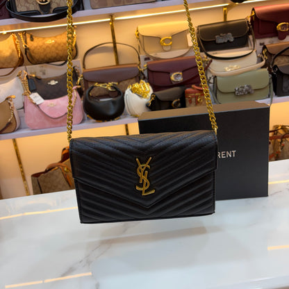 YSL Cassandre Wallet on Chain - Black