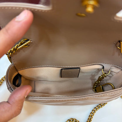 GG Marmont Mini Sling Bag - Beige (Ultra Premium Double Box)
