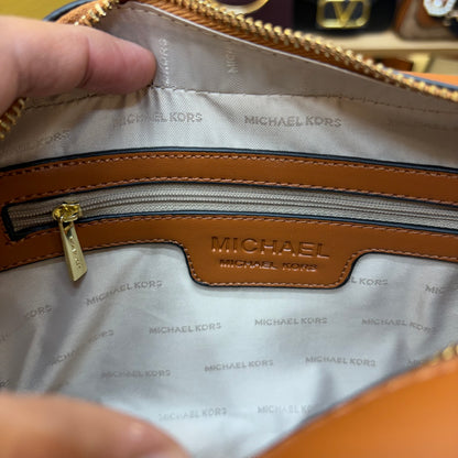 MK White Jet Set Large Crossbody Bag